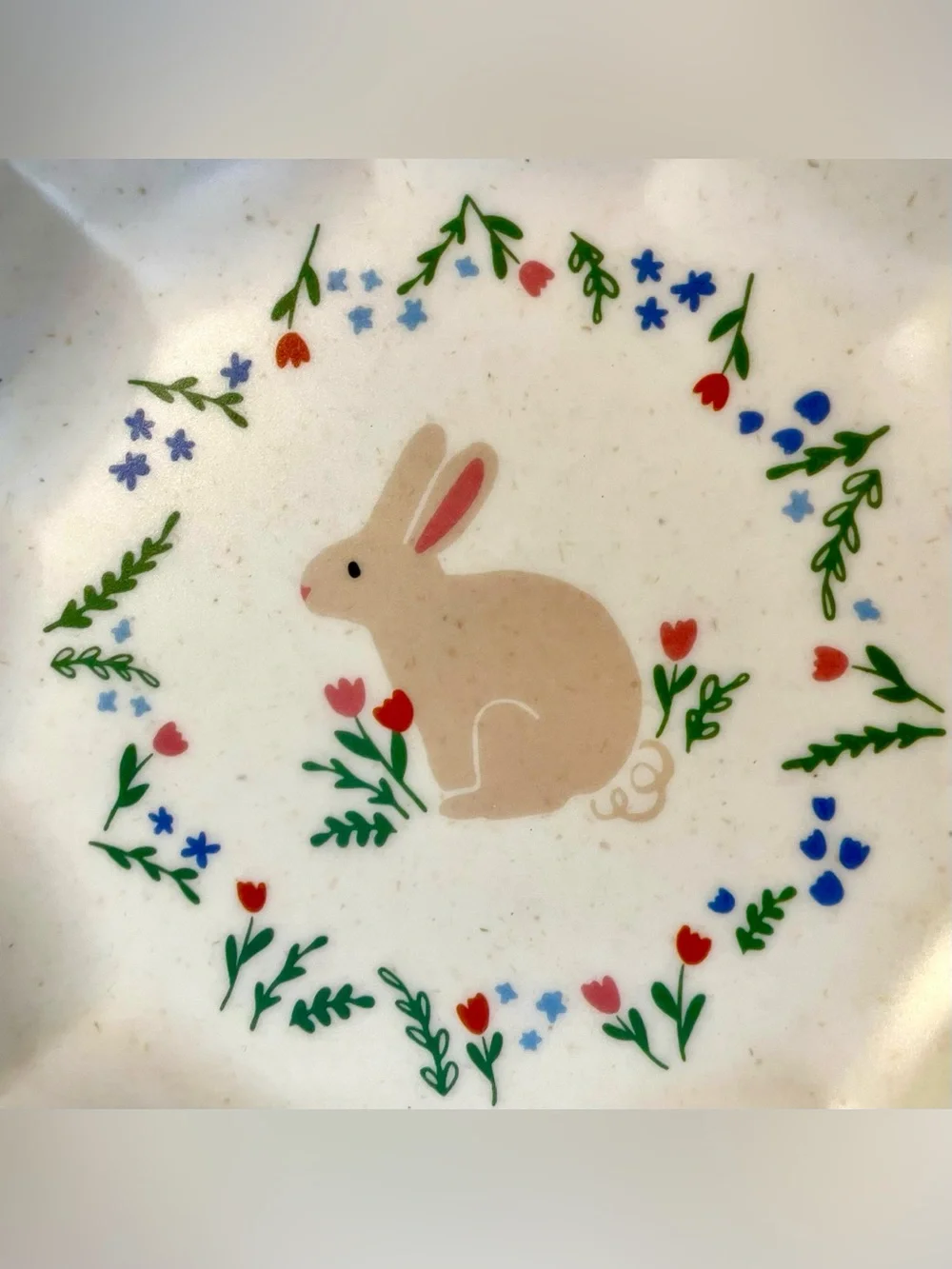 *EUC* Melamine Deviled Egg Platter -Rabbit Center Motif -12 Cups- Lucky Star Co